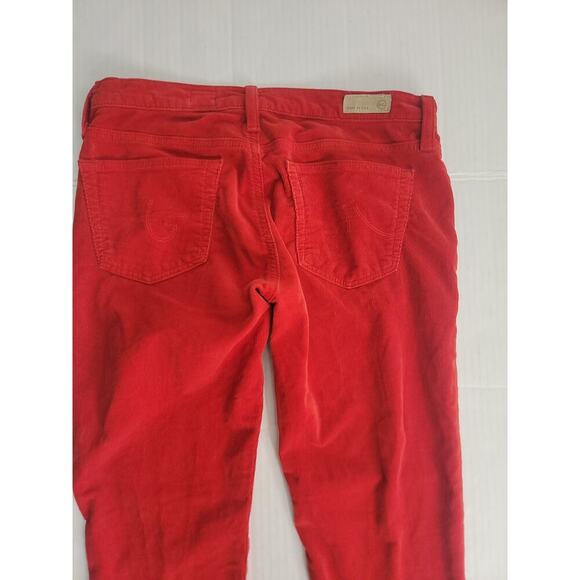 Adriano Goldschmid Jeans Sz 26 The Stevie Slim Straight Red Corduroy AG - Picture 10 of 11